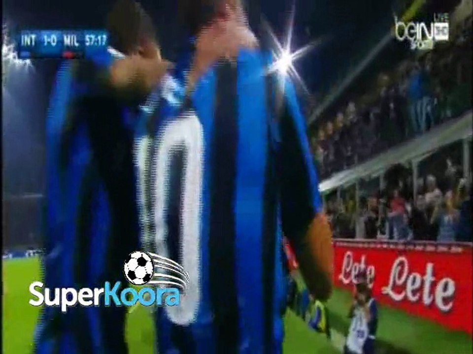هدف مباراة ( إنتر ميلان 1-0 ميلان ) الدوري الإيطالي