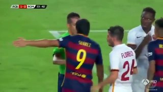 Angry Lionel Messi Headbutts, Chokes Roma’s Mapou Yanga Mbiwa