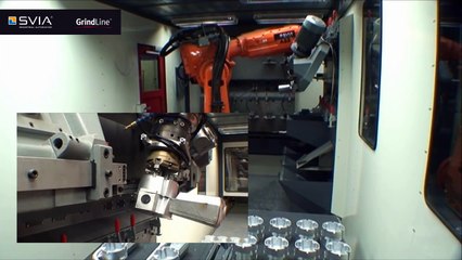 SVIA GrindLine automatic deburring grinding with ABB Robot with Force control
