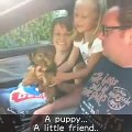 Вижте как реагира възрастен човек, изгубил съпругата си, когато му подаряват малко кученце!