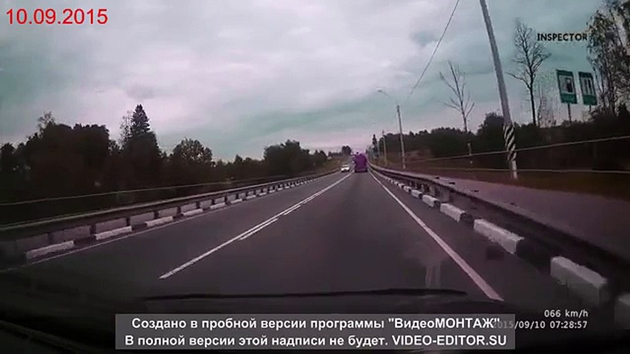 Traffic accident between car and truck