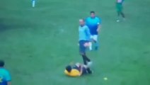 Peruvian goalkeeper brutally kicks referee in the back after being yellow carded