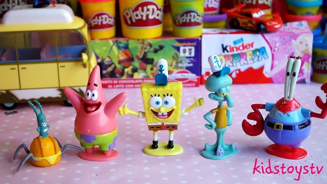 Spongebob Squarepants toys unboxing play doh creations playdough