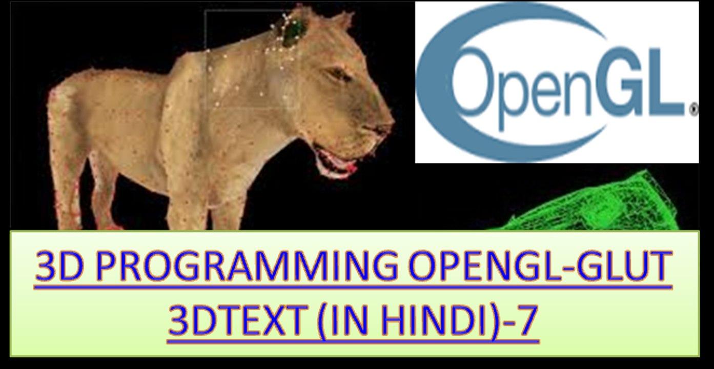 7 3D PROGRAMMING OPENGL-GLUT 3DTEXT (IN HINDI)