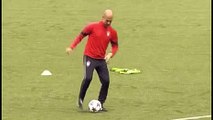 Pep Guardiola great touches back to Camp Nou - YouTube