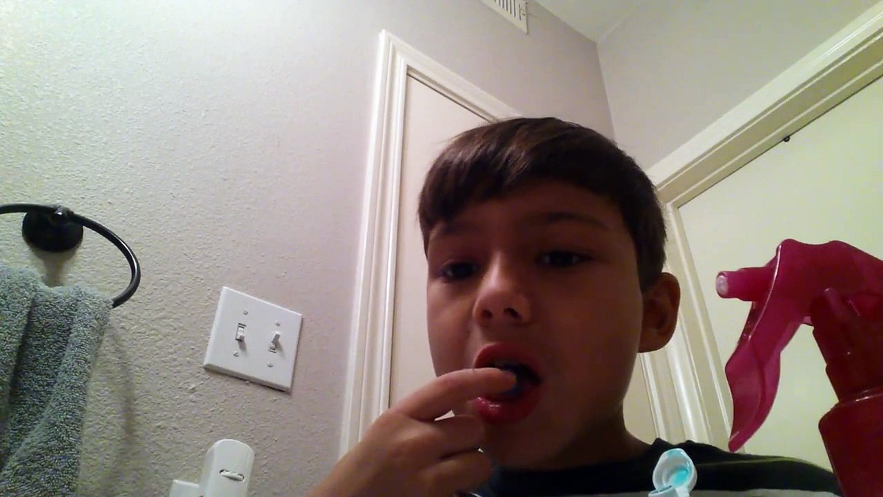 Challenge eating toothpaste