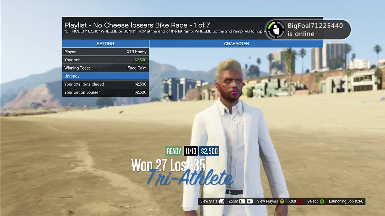 GTA 5 Funny Moments " CRAZY LAUGH" Annoying Bike RACE...