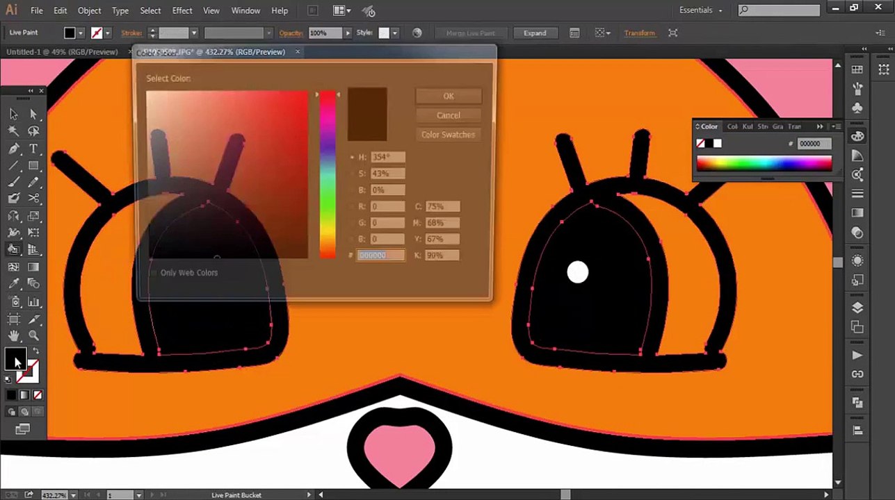 Drawing cartoon animals in Adobe Illustrator