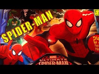 SPIDER-MAN Play Doh Mold , a 24 Piece Puzzle , Singing Spiderman and Silly String Web