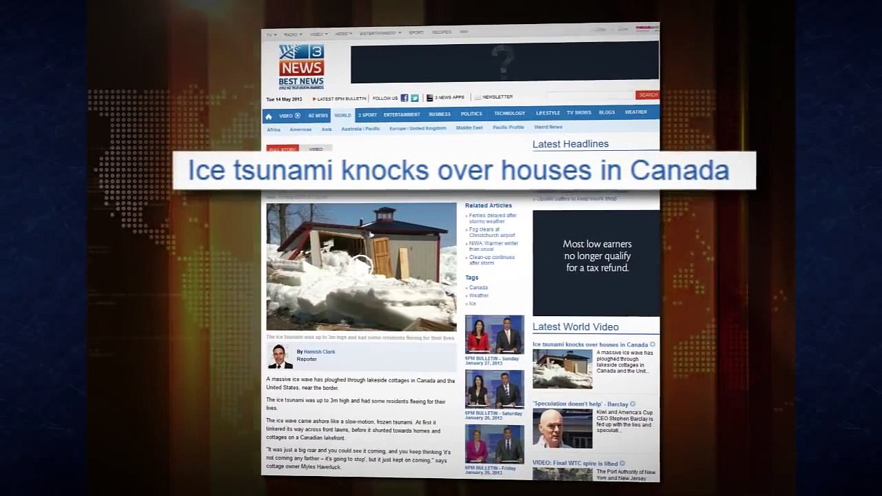 Monster! ICE TSUNAMIS! Crawl & Crush US - Canada multi- story homes, 15- 30 Feet High! 5.13.13