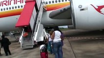 Surinam Airways landed in Paramaribo with the 747-306