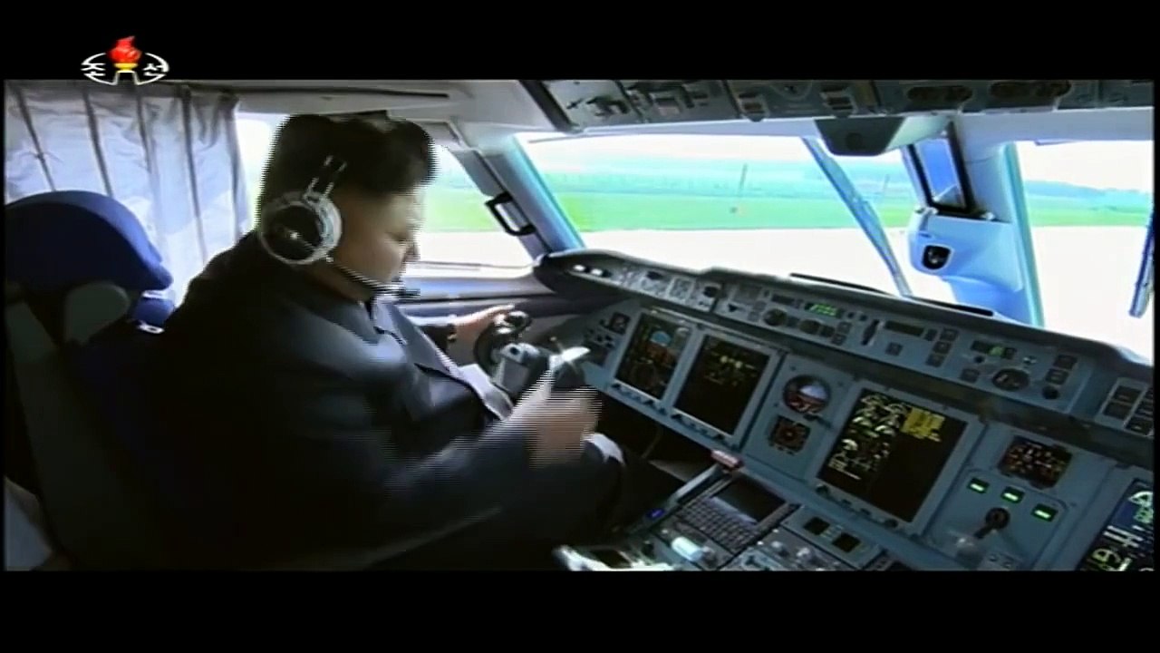 Kim Jong Un is flying a plane