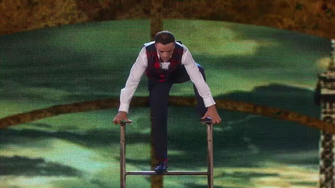 America's Got Talent 2015 S10E23 Semi-Finals Rd.2 - Uzeyer Novruzov The Ladder Acrobat