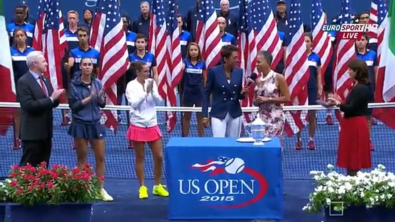 Roberta Vinci VS Flavia Pennetta  FINAL CEREMONY !!!  US OPEN 2015
