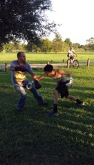 BACKYARD BOXING 17 year old vs 40 year old  KO