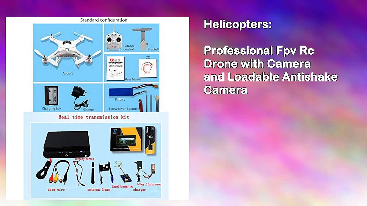 Professional Fpv Rc Drone with Camera and Loadable Antishake Camera