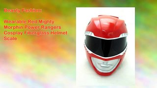 Wearable Red Mighty Morphin Power Rangers Cosplay Fiberglass Helmet Scale