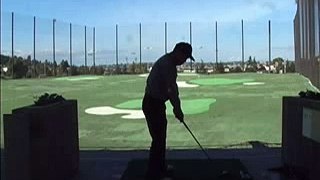 Golf Swing 5 iron back view - slow motion