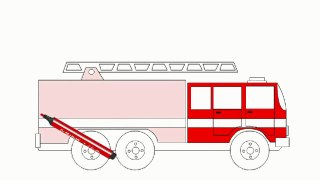 Learning colors. Coloring book “Colorful vehicles!”. Let’s color a fire-engine!