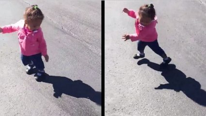 Terrified Baby Can't Escape The Dark Figure That Keeps Following Her