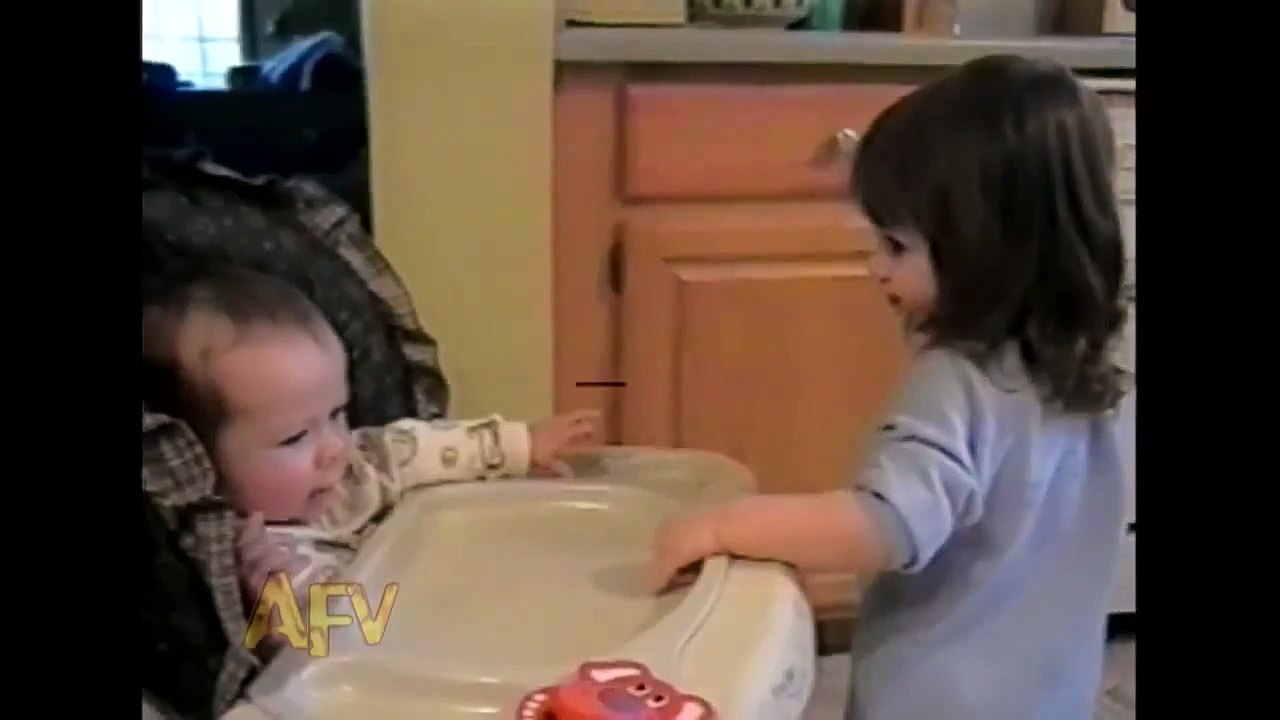 Little Lady Gives Cavewoman Style Kiss  Baby  AFV