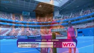 Simona Halep vs Andrea Petkovic 2014 Beijing Highlights