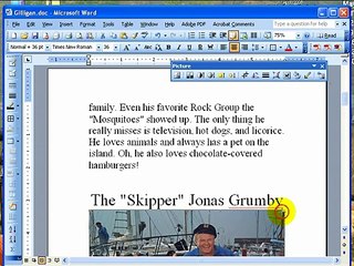 Inserting tables Word 2003