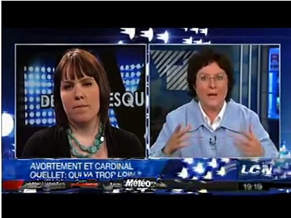 Débat sur l'avortement : Marilyn Paris (25 ans) contre Me Françoise Boivin (50 ans)