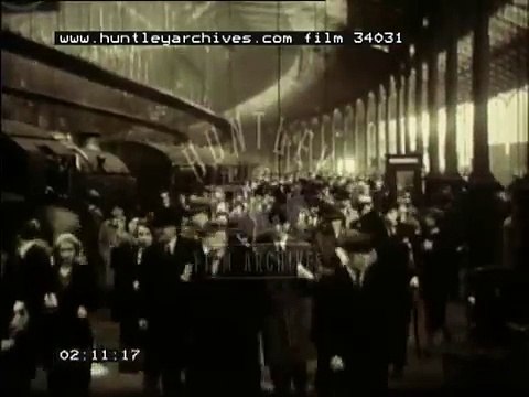 1930's London railways. Commuters and steam trains. Film 34031