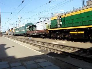 Trainspotting at Omsk Vokzal Siberia Russia May 2006