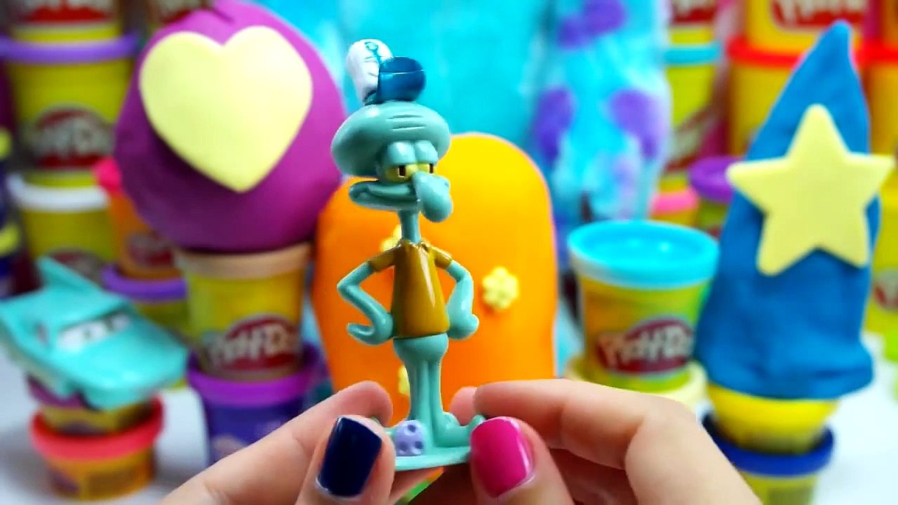SpongeBob Barbie Peppa Pig Surprise eggs Play Doh Cars 2 Frozen toys