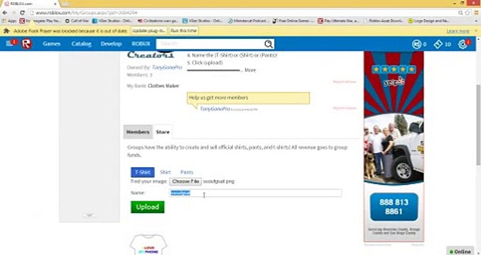 ROBLOX how to make T-Shirt and also Shirt and Pants is BC!