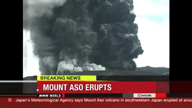 Les images impressionantes de l'éruption du volcan Aso au Japon