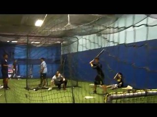 Julian Mateo and Morgan Phillips sand Angel Peguero@HARLEM BASEBALL HITTING ACADEMY