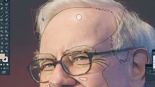 Warren Buffett Vector Cartoon Timelapse