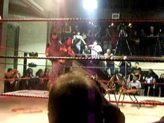 Sidewalk slam on two chairs