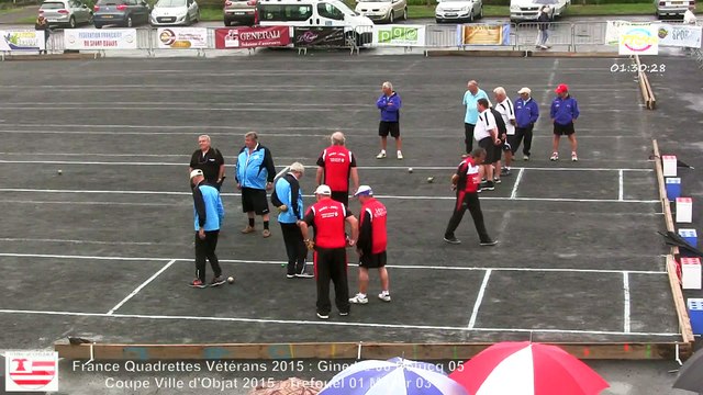 Mène 3, Finale du France Quadrettes Vétérans, Sport Boules, Objat 2015