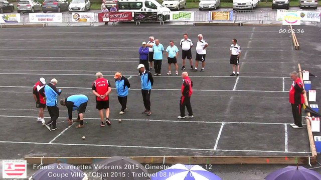 Mène 10, Finale du France Quadrettes Vétérans, Sport Boules, Objat 2015