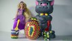 Play Doh Frozen Talking Tom With Barbie Kinder Surprise Eggs Mickey mouse Hello Kitty