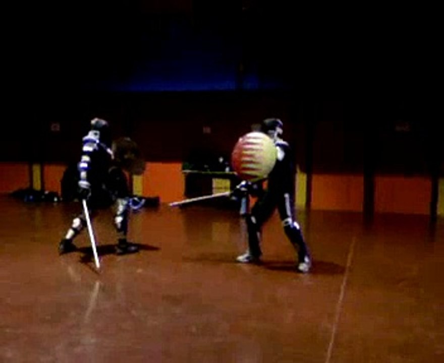 Sword and round shield duel