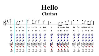 Clarinet Notes Tutorial - OMFG - Hello (Guitar chords)