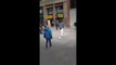 Cristiano Ronaldo surprises a kid on a Madrid's street