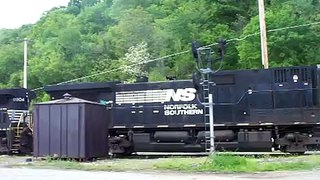 NS empty coal hoppers in West Brownsville, Pennsylvania.