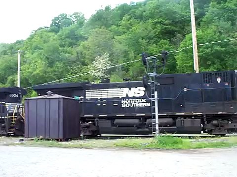 NS empty coal hoppers in West Brownsville, Pennsylvania.