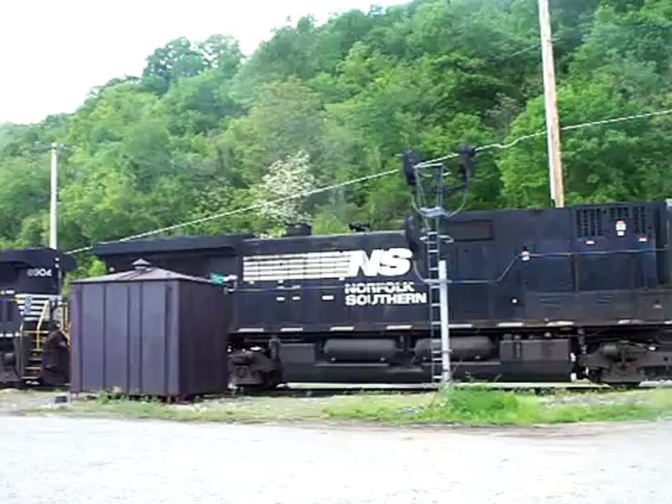 NS empty coal hoppers in West Brownsville, Pennsylvania.