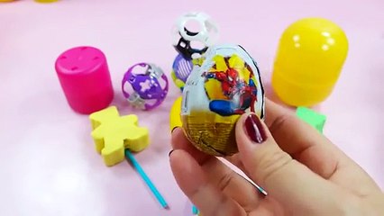 Kinder Play doh Spiderman Frozen surprise eggs Hello Kitty Cars 2 Playmobil