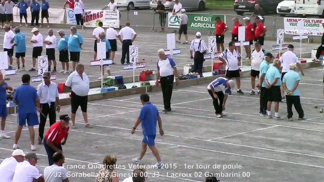 Première partie de poule, France Quadrettes Vétérans, Sport Boules, Objat 2015