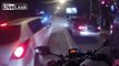 Motorcyclist at High Speed Crashed with a Stopped Car in the middle of a Motorway