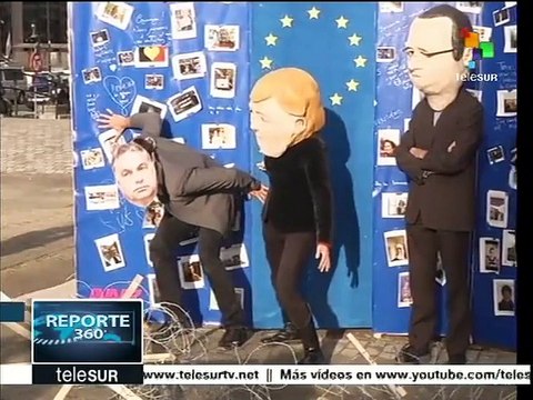 Activistas protestan en Bruselas contra políticas migratorias de la UE