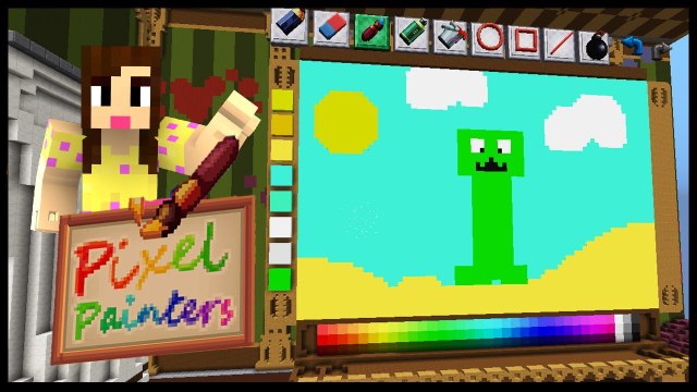 BABY CREEPER! - PIXEL PAINTERS - Minecraft Mini-Game w/Biggs87x
